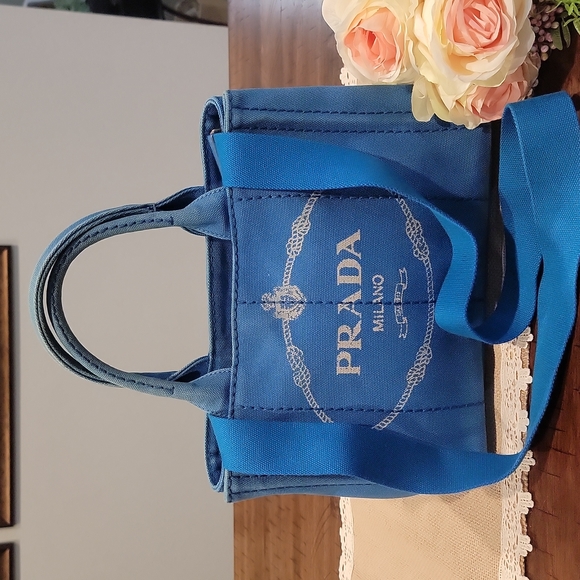 Prada Handbags - Authentic Prada small Canapa bag with strap